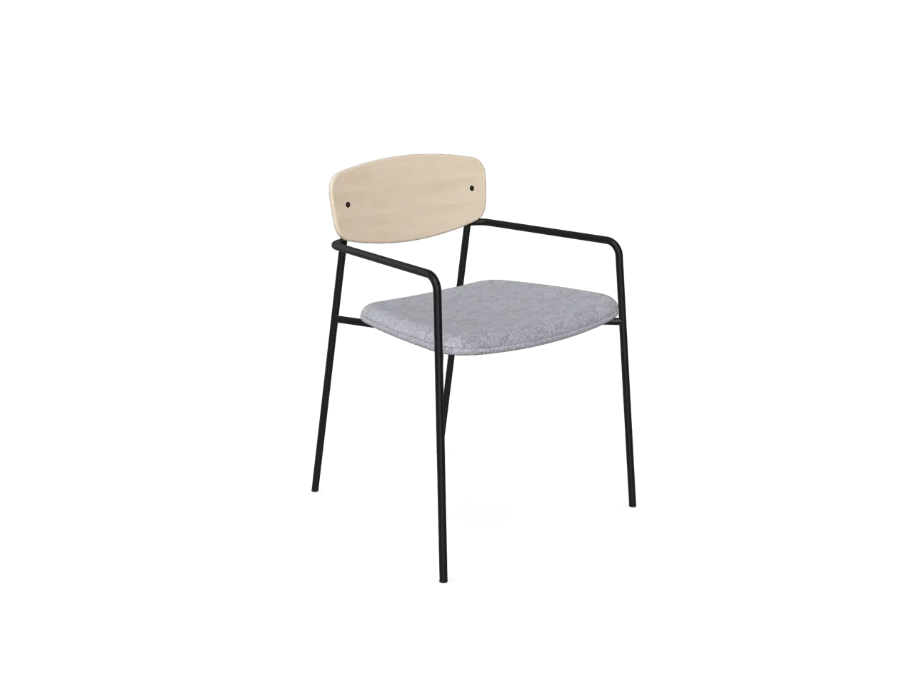 Faye Arm Chair - 4 Leg - Part Upholstered, Chair