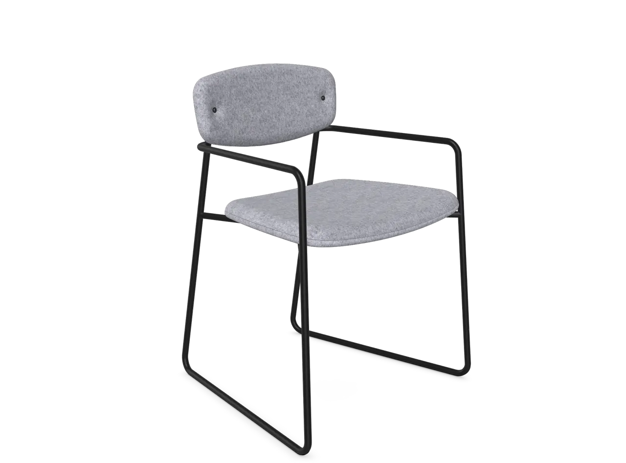 Faye Arm Chair - Sled - Upholstered, Chair