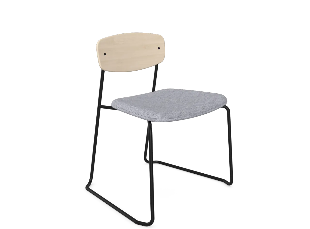 Faye Side Chair - Sled - Part Upholstered, Chair