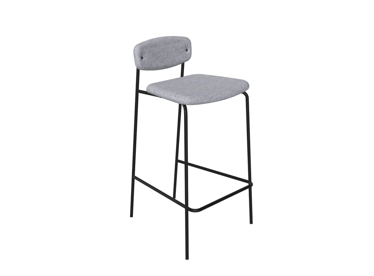 Faye Bar Stool - 4 Leg Metal - 650 - Upholstered, Stool