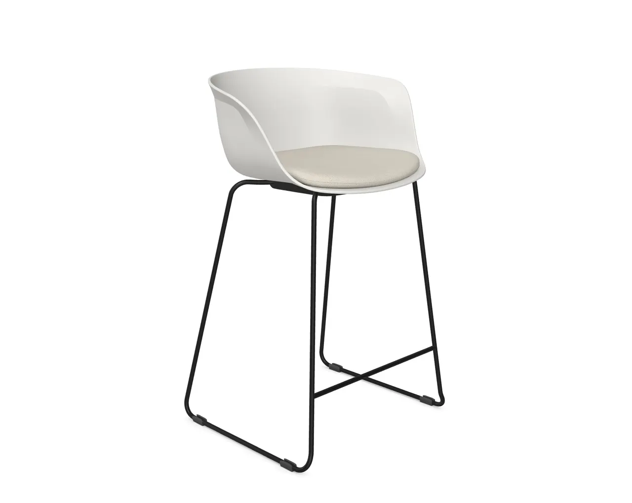 Loria Part-Upholstered Bar Stool - Sled - 650, Stool