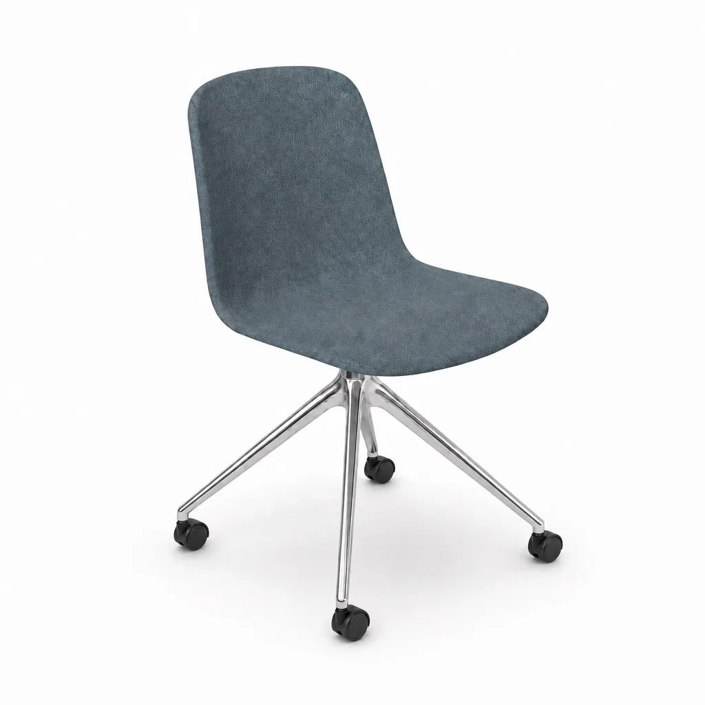 Loria Upholstered Side Chair - 4 Star Castor - Metal, Chair