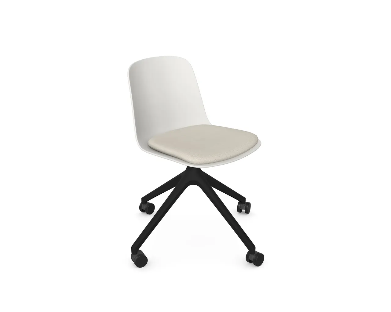 Loria Part-Upholstered Side Chair - 4 Star Castor, Chair