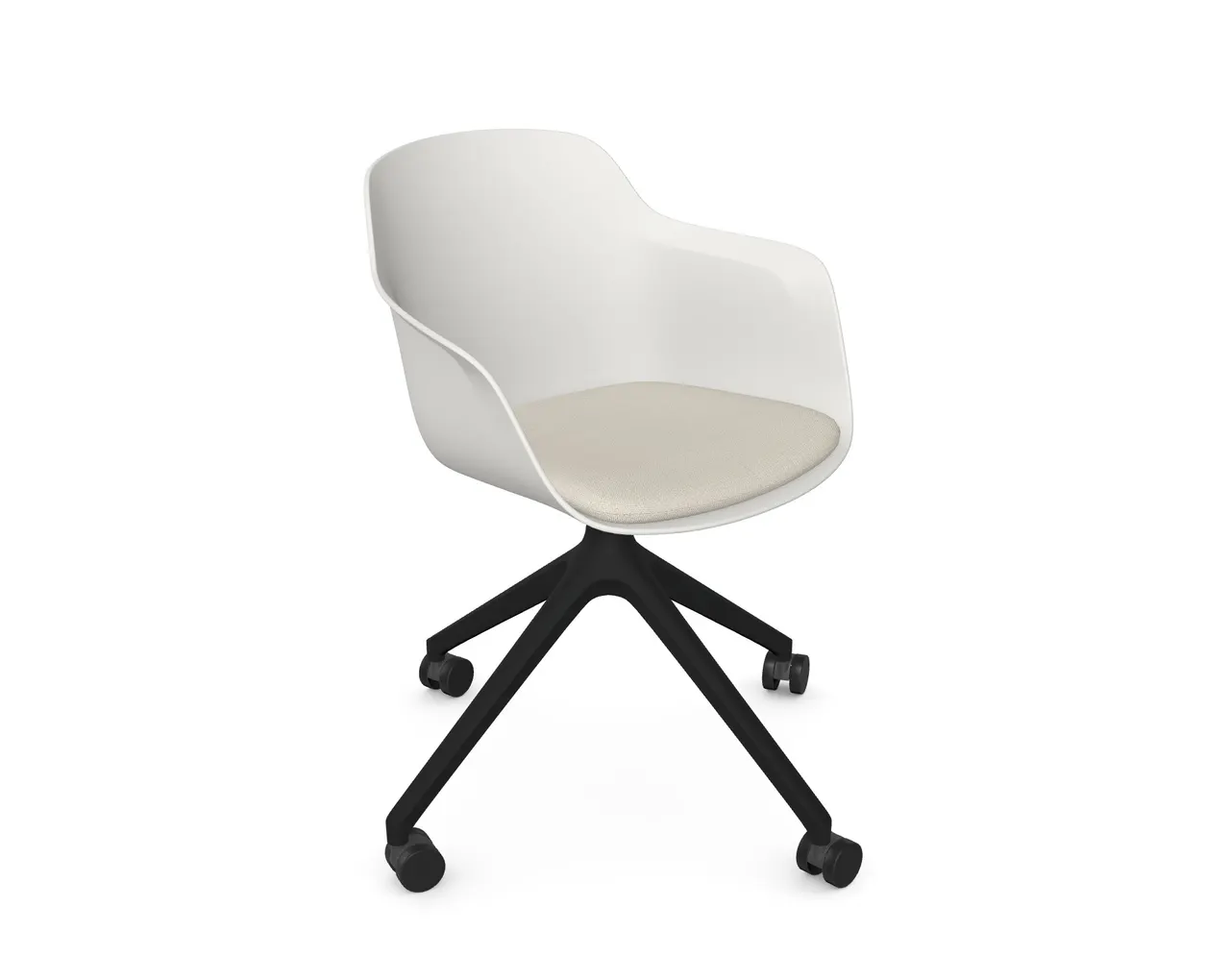 Loria Part-Upholstered Arm Chair - 4 Star Castor, Chair